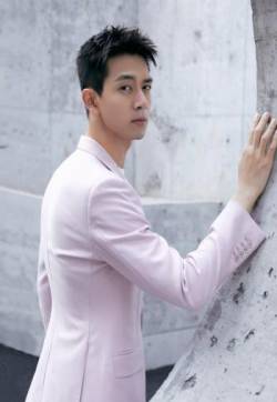 中国内地湖北荆州男演员李现粉色西装帅气写真图片