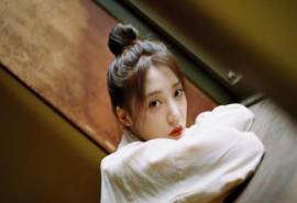 高清吉林省临江美女安泳畅丸子头甜美写真图片