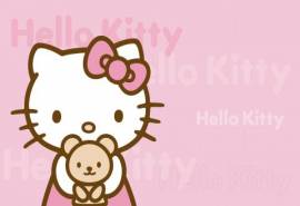 红色蝴蝶结可爱HelloKitty卡通宽屏壁纸