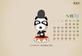 2014年5月日历壁纸卡通熊猫可爱潘潘达