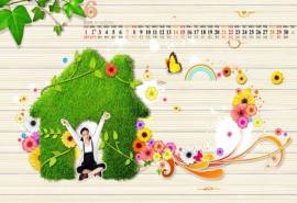 2014年6月日历绿色护眼壁纸