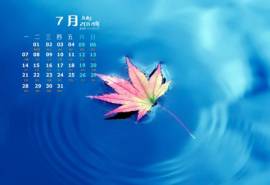 2014年7月日历壁纸清新绿色护眼叶子高清图片(二)