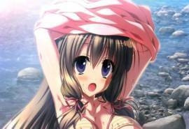夏空的英仙座唯美浪漫可爱卡通妹子桌面壁纸