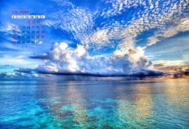 2014年10月日历壁纸绚烂夕阳晚霞唯美自然风光