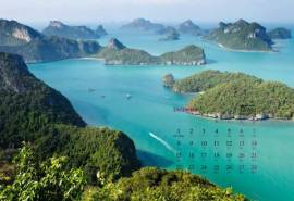2014年12月日历唯美大海风景绿色植物高清电脑壁纸(三)