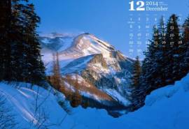 2014年12月日历冬季白雪风光唯美主题季节美景高清电脑壁纸(五)