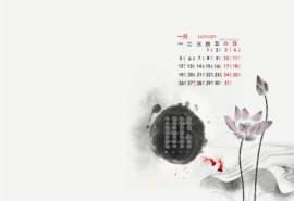 最流行新款素雅的中国风古典手绘素描水墨植物图片桌面壁纸下载