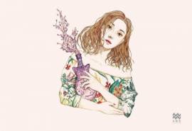 最流行新款气质女神范冰冰精致手绘素描十二星座系列桌面壁纸高清下载第一辑