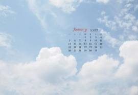 2015年1月日历壁纸纯净清爽的大自然天空唯美图片下载