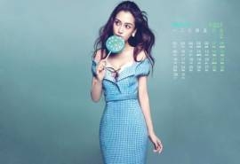 2015年3月日历壁纸跑男女神Angelababy杨颖时尚艺术写真图片下载