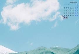 2017年1月清新唯美天空高清电脑日历壁纸