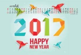 2017年1月元旦数字元旦高清桌面日历壁纸