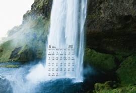 2017年5月飞腾瀑布高清日历壁纸