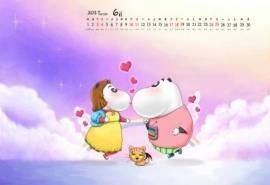 2017年6月七夕浪漫高清日历壁纸