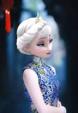 冰雪奇缘可爱美丽公主插画手机壁纸