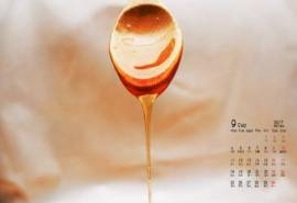 2017年9月纯天然美食蜂蜜创意高清日历壁纸