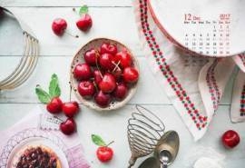 2017年12月小清新美食日历图片桌面壁纸