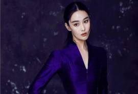 高清中国内地女演张馨予蓝色长裙典雅性感写真高清壁纸