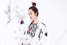中国内地山东省青岛女演员王晓晨性感红唇时尚写真图片桌面壁纸
