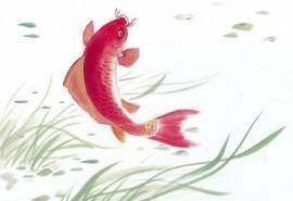 锦鲤插画高清桌面壁纸图片