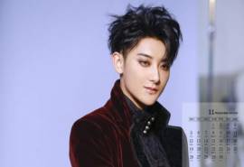 高清山东省青岛男明星黄子韬精致暗黑系高清日历壁纸