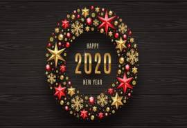 2020年新年快乐艺术字图片桌面壁纸