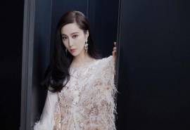 内地山东青岛女演员范冰冰羽毛裙优雅写真桌面壁纸