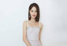 中国大陆内地女演员蓝盈莹粉色亮片裙性感图片壁纸