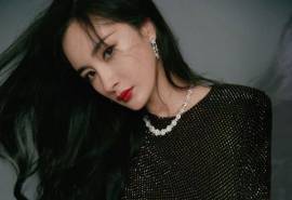 中国内地北京影视女演员杨幂冷艳红唇性感高清桌面壁纸
