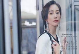 高清中国台湾影视女演员张钧甯黑白撞色高清日历壁纸