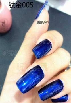 蓝色美甲款式蓝色系美甲图片