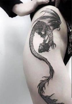 性感大腿纹身9张女性大腿部性感的纹身作品