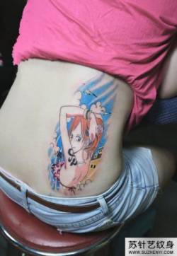 美女头像腰部纹身_腰部纹身图案大全_纹身图吧