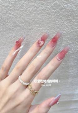 腮红美甲图片 腮红指甲图片大全